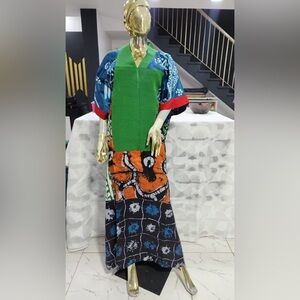 Beautiful Caftan/Kaftan Bubu Dress. Adire